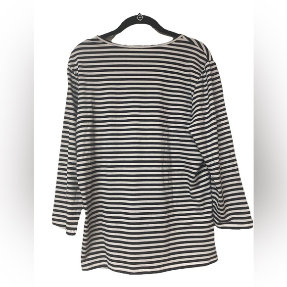 NWOT J McLaughlin Modal 3/4 Sleeve Tee Catalina Cloth Size XL Navy/ white Stripe - Picture 3 of 7